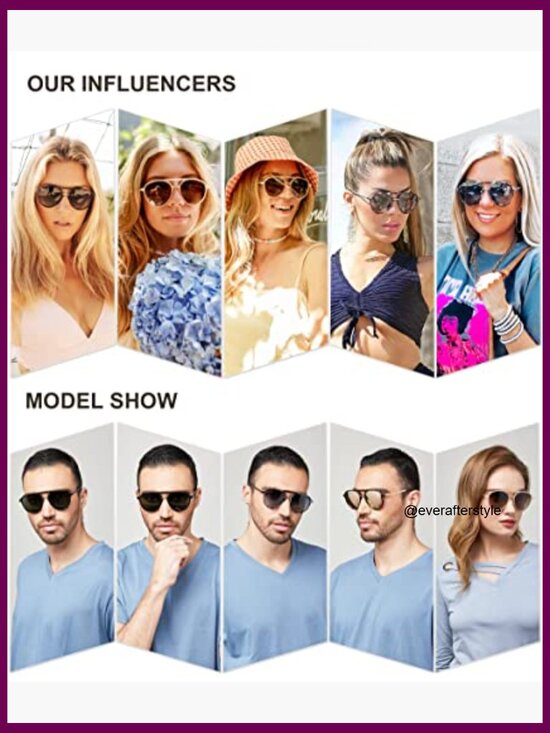 Retro Aviator Polarized Sunglasses with Plastic&Metal Frame main image 3